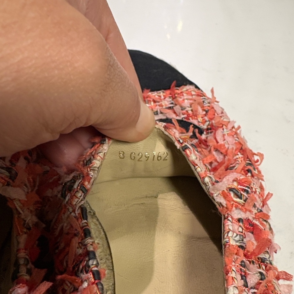 CHANEL 21C Coral Tweed Grosgrain CC - Logo Espadrilles - size 6/36 - Picture 5 of 5